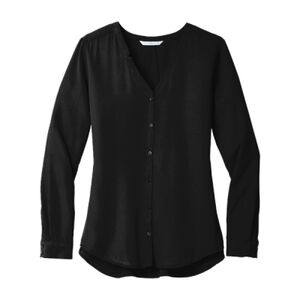 Women's Long Sleeve Button Front Blouse Thumbnail