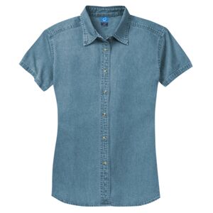 Ladies Short Sleeve Value Denim Shirt Thumbnail