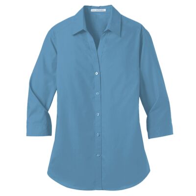 Ladies 3/4 Sleeve Carefree Poplin Shirt Thumbnail